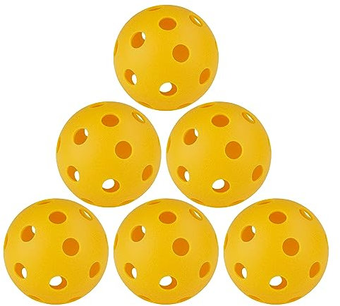 Crestgolf Pickleball Bälle 26 Löcher Perforierte Plastikspielzeugbälle Luftstrom Hohl Übungsbälle 70 mm, mit schönem Sprung 12-TLG-White