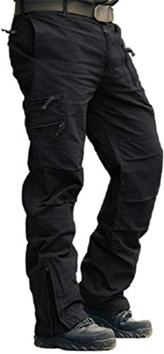 MAGCOMSEN Pantaloni tattici da combattimento in cotone cargo per uomo con tasche multiple [36 (EU), Nero]