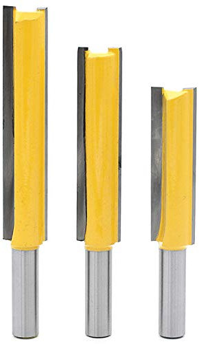 DingGreat 3 Stück 8 mm Schaft Gerades Fräser Schneidmesser, Fräser Nutfräser Holzfräser, extra Langer Schnittlänge