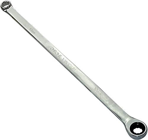 AERZETIX - Llave Plana Bi-Hexagonal Poligonal Doble ojo/anillo 10mm - a Llave de trinquete 10mm Extra larga métrica 12 lados - Longitud 29.50cm - Mango recto/pulido - en acero CR-V - C45616