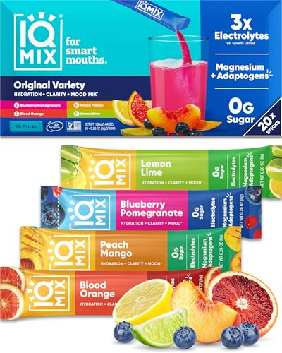 IQMIX Hydration Electrolytes Powder Packets, Variety 20-Count