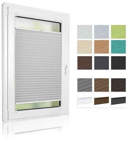 ALOHA Plissee nach maß, Plissee zum Kleben Sonnenschutz Plisseerollo Jalousie Lichtdurchlässig und Blickdicht für Fenster & Tür (Höhe 150-240cm)