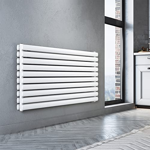 SONNI Design Heizkörper 593x1200mm Weiß Doppellagig Horizontal Paneelheizkörper Seitenanschluss Badheizkörper