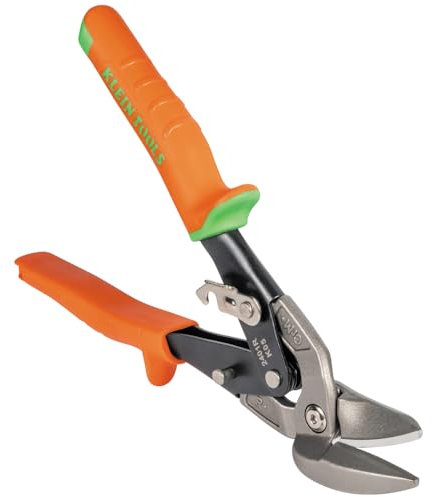 Klein Tools 2401R Rechts-Offset-Schere, Blechschere für Luftfahrt mit geschmiedeter Klinge für präzises Schneiden von Blech