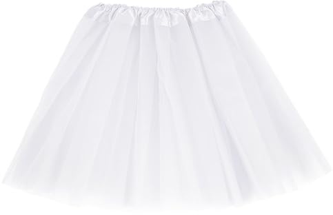 EUPSIIU Jupe Tutu en Tulle Blanche 5 Couches pour Femme - Vêtements de Danse Ballet, Costume de Festival, Bal de Fin d'Année, Fête