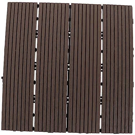 HOMSFOU 1Stk Holzmosaikboden aus Kunststoff Terrassenpflaster im Freien Gartenboden im Außenbereich balkon bodenplatten terasse bodenbelag deko für draußen Spleißboden im Hinterhof Plastik