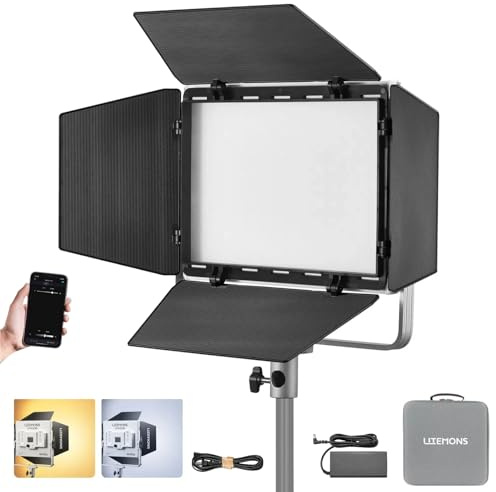 Godox LP600Bi Bicolore LED Lampe Vidéo avec Brandoor, 60W 2800K-6500K 9020Lux LED Panneau Lumiere avec 11FX Effets, APP Contrôle, CRI96+ Dimmable 0-100% Panneau Lampe pour Studio