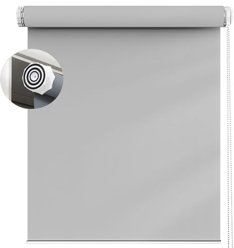 Tenda a rullo filtrante per la luce, 100 x 180 cm, catena regolabile, protezione da privacy e protezione solare, per soggiorno, camera da letto, cucina, colore grigio chiaro, facile da installare