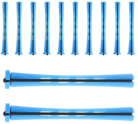 EPIGEIST Set da 60 Bigodini per Permanente in Plastica con Elastico e Coperchio, Bacchette Arricciacapelli Lunghe 0,9x8,2 Cm per Onde Fredde, Styling Chioma Naturali Lunghi e