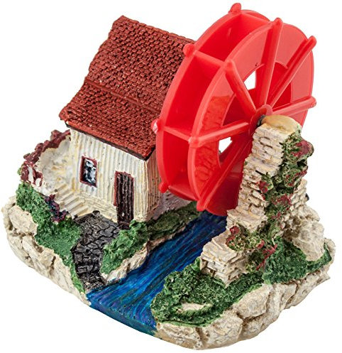 JAD CW-185 dekorativer Luftausströmer Aquarium Haus Mühle Wassermühle Deko 10x8x8cm mit Anschluss für Membranenpumpe / für Luftpumpe