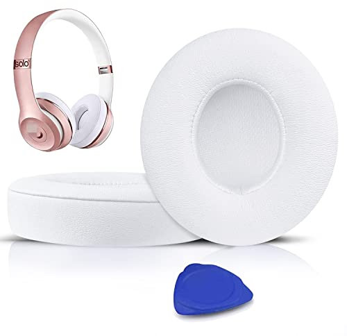 SoloWIT® Professionelle Ersatz Ohrpolster für Beats Solo 2 & Solo 3 Kabellose On-Ear Kopfhörer mit Weiches Proteinleder, Starkes Klebeband