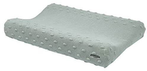 Meyco Baby Wickelauflagenbezug - 50x70cm - Spannbetttuch Wickelunterlage - 100 % Baumwolle - Oeko Tex zertifiziert - kuschelig weich & hautfreundlich - waschbar & trocknergeeignet - Uni - Steingrün
