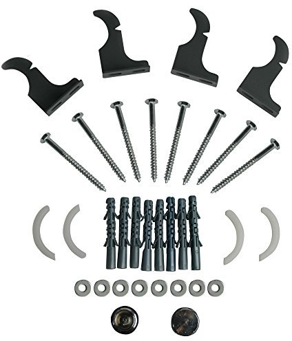 NRG Radiator Bracket Set Suitable for Flat Oval Anthracite Radiators Including Air Vent and Plug