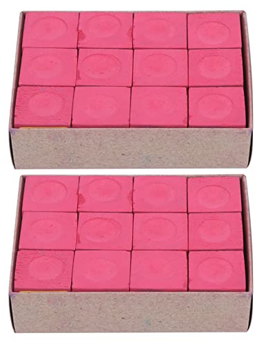 Natudeco 24 Piezas Tiza para Taco de Billar, Palos para Taco de Billar, Punta de Tiza Antideslizante, Puntos para Mesa de Billar Accesorio de Tiza Seca para torneos, Bares y gimnasios (Rosa)