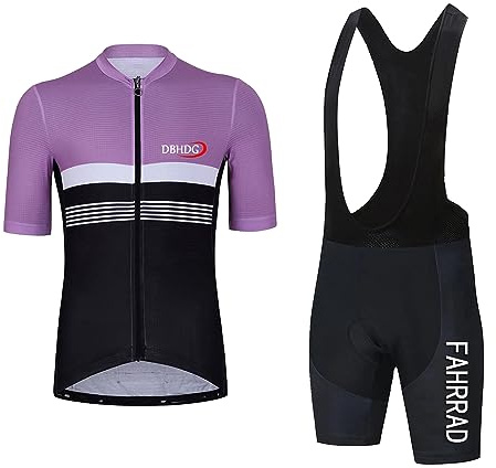 Ropa de Ciclismo para Hombre Maillot MTB Manga Corta y Culotte Ciclista con Badana Gel, Traje de Ciclismo Hombre de Equipos Profesionales