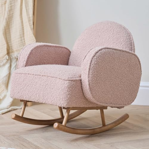 Tutti Bambini Micah Mini Me Kids Rocking Chair - Scandinavian Style, Rounded Backrest & Rubberwood Rocking Bars, Toddler Rocker for Kids 3 to 6 Years (Blush)