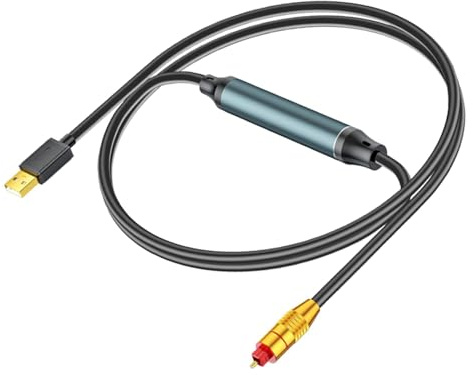 Generisk USB till optisk sändare, USB till optisk ljudadapter - mångsidig USB till optisk sändare, USB optisk ljudomvandlare, bärbar USB optisk ljudomvandlare för datorer