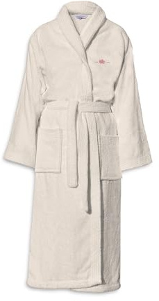 HOME LINGE PASSION PEIGNOIRS BRODE LE TEMPS D'UN BAIN 500 G ECRU TAILLE L