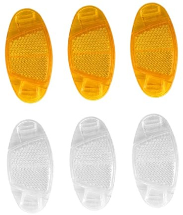 ZenithQuest 6 Pack Bicycle Spoke Reflectors, Cat Eye Bike Reflectors for Night Riding, Waterproof Plastic Safety Reflectors, Yellow & White, Universal Fit for All Bicycles