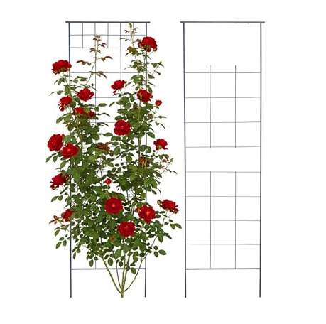Relaxdays Griglie per rampicanti, Set 2 pz, A x L 193 x 58 cm, Metallo, Supporto Rose, Giardino