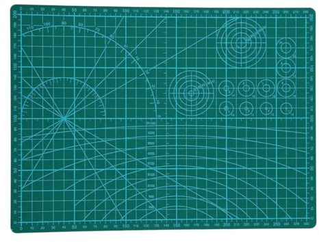 Glamified A4 Self Healing Cutting Mat - Green Craft Board with Precision Grid & Angles - Heavy Duty PVC Protective Desk Mat for Sewing, Quilting, Scrapbooking & Model Making