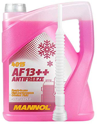 MANNOL 5 Liter, AF13++ -40°C Antifreeze Kühlerfrostschutz Fertigmischung G13 inkl. Schlauch