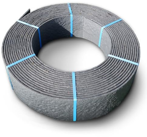 TeichVision Bordure de pelouse stable en plastique – Épaisseur 7 mm (14 cm de haut x 5 m de long) / Bordure de parterre / Bordure de parterre / Bordure de pelouse flexible ronde