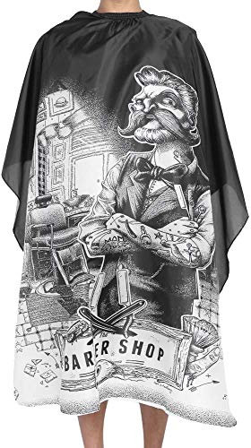 YUYTE Mantella da Parrucchiere, Mantellina per Taglio Capelli, 150 * 135cm Barbero Mantella Antistatico con Fibbia, Ideale per Salone, Taglio e Styling dei Capelli, Accessori da Barba