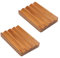 Teak Seifenschale Holz von HTB, Holz dekorative Bad Seife Halter erhöhte Basis Design zu halten Seife trocken in Küche, Bad, Waschbecken, Badewanne (2pcs)