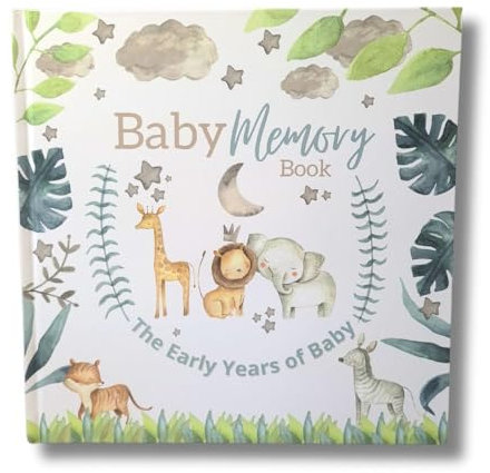 Baby Milestone Book - Memory Book - Baby Gift - First Year Milestone Hardback Book - Gloss Hardback New Baby Journal