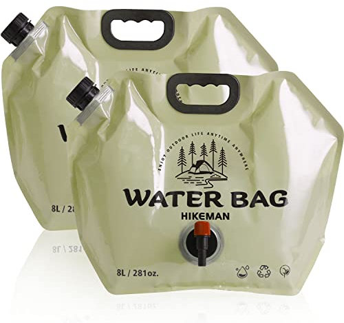 HIKEMAN Camping Wasser Container Tasche - 8L Faltbare Wasserkanister Wassersack mit Hahn,Tasche für Outdoor Camping Grill,Wandern und die Wasserspeicherung zu Hause Haushalt BPA Frei (2)