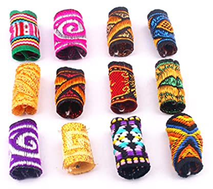 LEEQ Coloré Dreadlocks Perles Tressage Cheveux Poignets Décoratifs Dread Anneaux Tissu Dread Cheveux Poignets Accessoires Pour Femme Homme(24 Pcs)