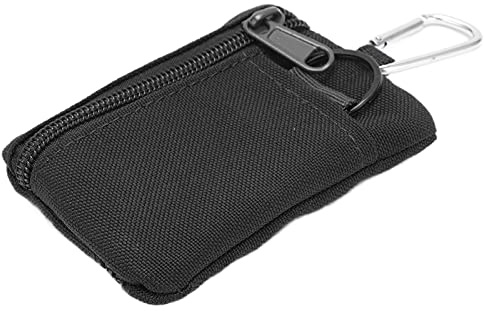 Billetera T¨¢ctica, Estuche Molle Compacto para Exteriores, Mini Monedero Port¨¢til de Cintur¨®n para Tarjetas y Llaves (Negro)
