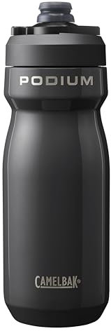 Camelbak Podium Insulated Steel 530ml – bike bottle – stainless steel 18/8 – double-walled vacuum insulation – high flow – leak-proof – lightweight – black, size: OS