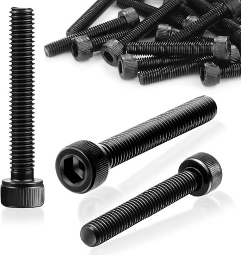 SWTYExt M5x40 mm Tornillo Hexagonal Interior 60 Piezas Tornillos Cilíndricos Rosca Completa Tornillos M5 DIN 912 de Acero Tornillo de Negro Clásico Tornillo M5 para Elementos de Fijación