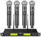 Aokeo Système de Microphones sans Fil UHF 4 canaux, avec 4 Microphones dynamiques Portables, récepteur en métal pour Karaoké, Chant, Mariage, fête, Discours, église