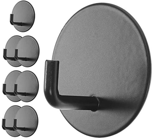 jojofuny 8 Pièces Crochet En Acier Inoxydable Ancre Crochets Pour Tableaux Robustes Mur Titulaire Garage Crochets De Suspension Adhésifs Bâche Double Tripler Crochets De Porte Pivot Black