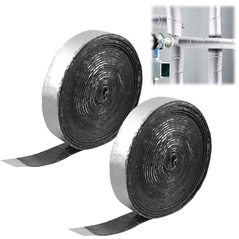 2 Rolle Rohrisolierung Schaumstoff, 10M Isolierung Kanal, Heizungsrohr Isolierung, Rohrumwicklung, Rohrisolierung zum Wickeln, Isolierband mit Schaumstoff für Rohrschutz(5cm Wide)