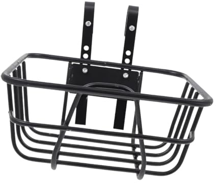 perfk Bike Basket Front Bicycle Basket Carrying Iron Bike Frame Basket Bike Cargo Rack, 30cmx32cmx12cm