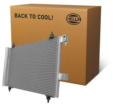 HELLA 8FC 366 220-991 Condensador, aire acondicionado - Tubos refrigerantes paralelo - Aluminio - con juntas - con secador