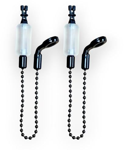 TJR Tackle 2 x Pro Ace III Bite Indicators Bobbins Short 15cm Chain For Fishing Bite Alarms 6 Translucent colour options (Translucent White)