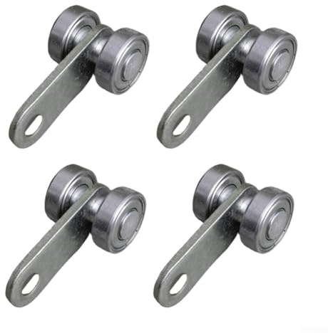 Ruote per porte scorrevoli con sistema a doppio cuscinetto che supportano carichi pesanti per uno scorrimento fluido su binari sopraelevati e porte dell'armadio (4 pezzi)
