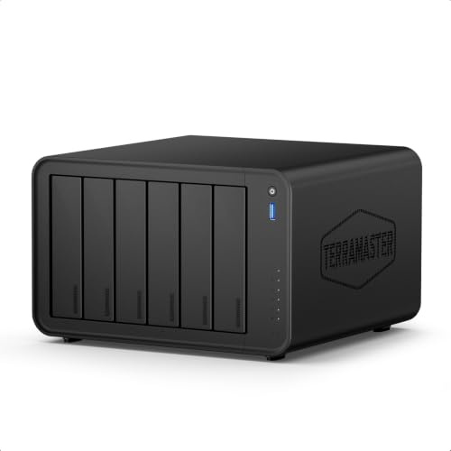 TERRAMASTER F6-425 Pro 6 Bay NAS-server - Intel Core i3-1315U, 8 GB DDR5 | 10 GbE LAN x 2, TBT4 Port x 2, AI-native TOS 7, OpenClaw, Nätverkslagring för Kreatörer och Företag, Disklös