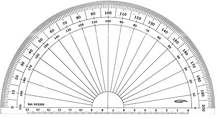 GRAPHOPLEX - Goniometro 1/2, rotondo, 22 cm, colore: Trasparente