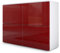 Vladon Sideboard Rova, Made in Germany, Kommode mit 4 Türen, Weiß matt/Bordeaux Hochglanz (92 x 72 x 35 cm)