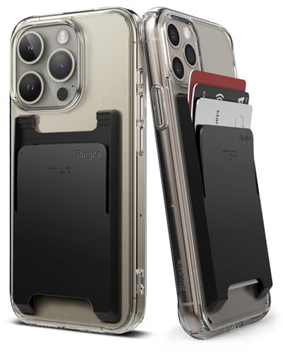 Ringke Slot Card Holder, Tarjetero Móvil, Portatarjetas Delgado para Hombre y Mujer, Cartera Adhesiva Compatible con Funda iPhone, Galaxy, Xiaomi, Pixel y Más - Black