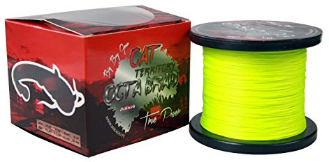Mikado Geflochtene Schnur CAT Territory Octa Braid Wels Wallerschnur 0,40mm-0,70mm stark! (600m/0,40mm/43,20kg/gelb)