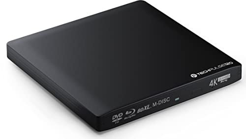 techpulse120 externes USB 3.1 USB-C 3.0 UHD HDR 4k 3D MDisc BDXL Laufwerk Bluray Brenner Burner Superdrive BD DVD CD für Computer Desktop PC Notebook Windows macOS Apple iMac MacBook Aluminium Schwarz