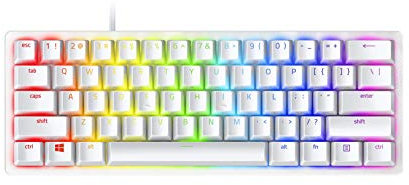 Razer Huntsman Mini 60% Gaming Keyboard: Fast Keyboard Switches - Linear Optical Switches - Chroma RGB Lighting - PBT Keycaps - Onboard Memory - Mercury White