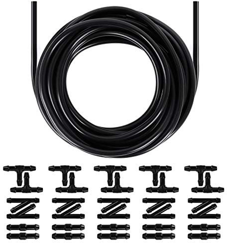 Car Windshield Washer Hose Set 5m Rubber Universal Windscreen Wiper Hose With 30 PCS Hose Connectors Y I T Type Connect Car Water Pump And Nozzles Car Accessories Black
